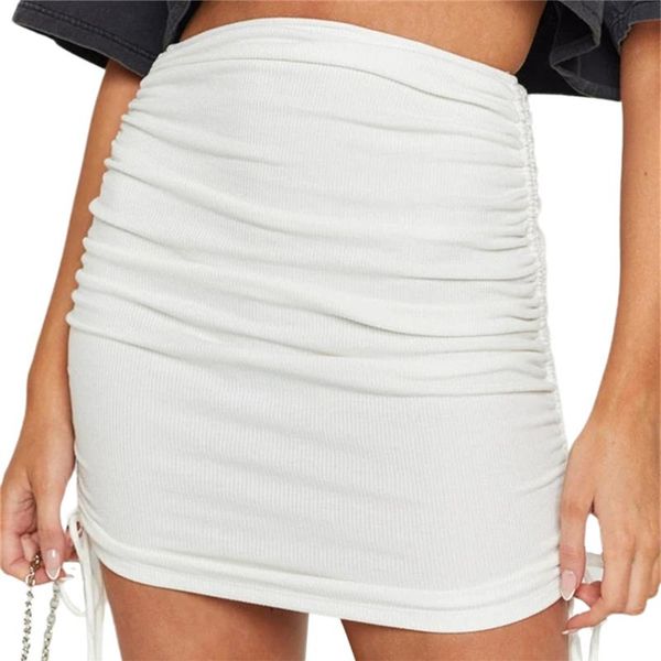 lace up mini skirts slim skinny elastic high waist skirt women summer fashion solid color ruched bandage 2021, Black
lace up mini skirts slim skinny elastic high waist skirt women summer fashion solid color ruched bandage 2021, Black