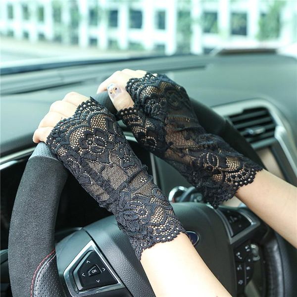 sports gloves spring summer dance lace for women sunscreen short fingerless driving half finger mittens elastic, Black
sports gloves spring summer dance lace for women sunscreen short fingerless driving half finger mittens elastic, Black