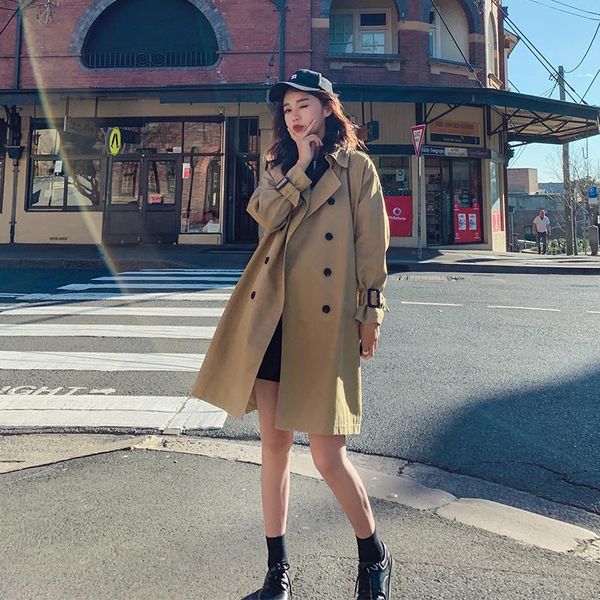 women's trench coats autumn elegant women coat solid khaki simple long overcoat casual loose vintage korean jacket party mm60wfy, Tan;black
women's trench coats autumn elegant women coat solid khaki simple long overcoat casual loose vintage korean jacket party mm60wfy, Tan;black