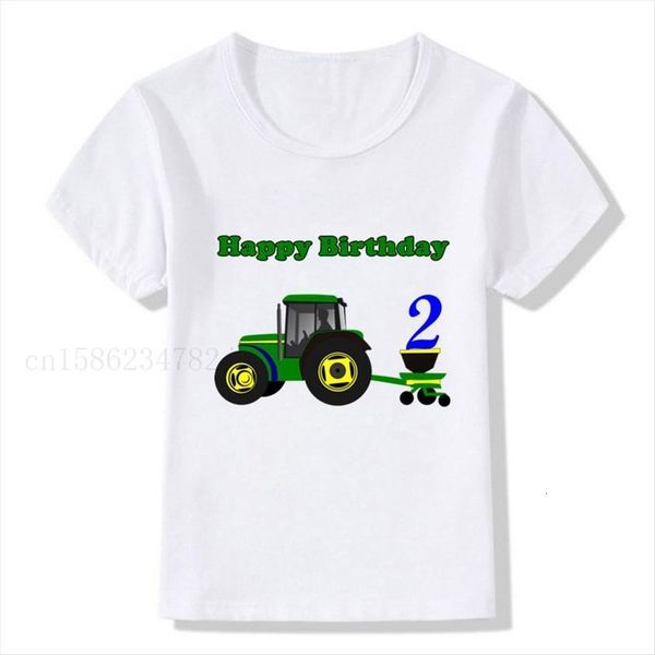 boy tractor 1 10 birthday number print t shirt children shirts amp girl funny present boys clothes, Blue 
boy tractor 1 10 birthday number print t shirt children shirts amp girl funny present boys clothes, Blue