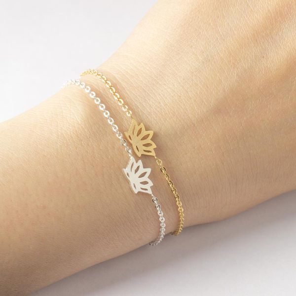 link, chain simple female personality hollow lotusstainless steel gold charm healing lucky lotus flower bracelets christmas bangle gift, Black
link, chain simple female personality hollow lotusstainless steel gold charm healing lucky lotus flower bracelets christmas bangle gift, Black