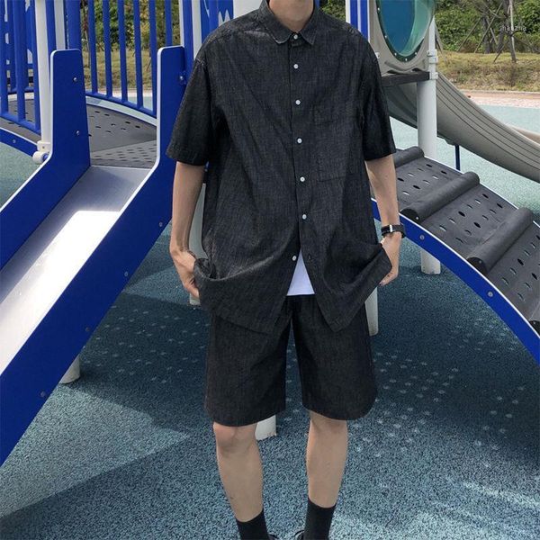 men's casual shirts summer korean denim fashion retro men streetwear wild solid color loose short sleeve mens -xl1 nek5, White;black
men's casual shirts summer korean denim fashion retro men streetwear wild solid color loose short sleeve mens -xl1 nek5, White;black