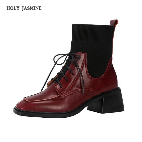 boots fashion woman ankle genuine leather handmade autumn winter knitting cross-tied heels, Black
boots fashion woman ankle genuine leather handmade autumn winter knitting cross-tied heels, Black