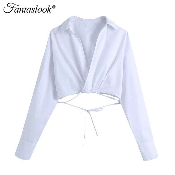 women's blouses & shirts blouse women cropped shirt vintage v-neck with tie female casual long sleeve fashion chic streetwear blus, White
women's blouses & shirts blouse women cropped shirt vintage v-neck with tie female casual long sleeve fashion chic streetwear blus, White