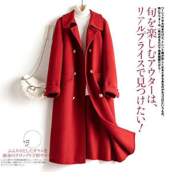 women's trench coats autumn and winter double breasted reversible cashmere coat, Tan;black
women's trench coats autumn and winter double breasted reversible cashmere coat, Tan;black