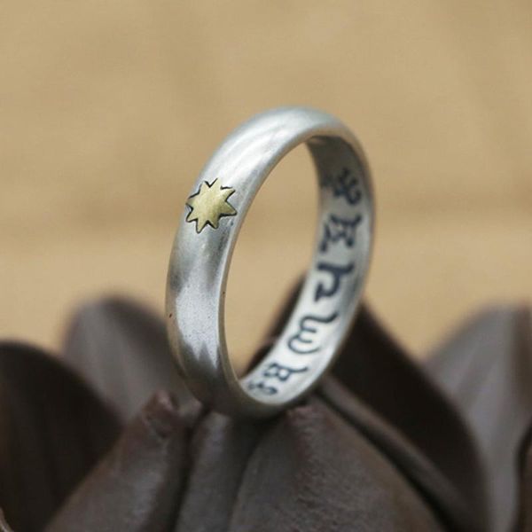 cluster rings s925 sterling silver jewelry men and women couples ring six character mantra thai star fashion, Golden;silver
cluster rings s925 sterling silver jewelry men and women couples ring six character mantra thai star fashion, Golden;silver