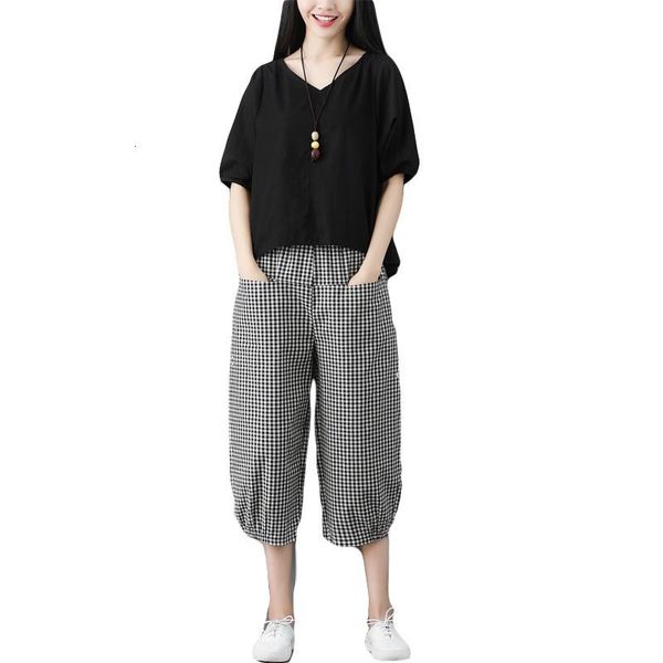 casual dresses summer women set short sleeve cotton and linen blouse flower print pant plus size 5xl two piece female clothing npy3, Black;gray
casual dresses summer women set short sleeve cotton and linen blouse flower print pant plus size 5xl two piece female clothing npy3, Black;gray