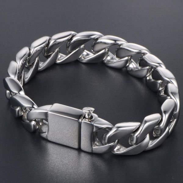 link, chain polished stainless steel cast male jewelry massive 14.5mm wide heavy bracelet men friends mens bracelets & bangles, Black
link, chain polished stainless steel cast male jewelry massive 14.5mm wide heavy bracelet men friends mens bracelets & bangles, Black