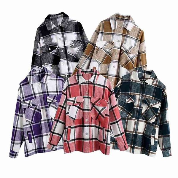autumn women casual plaid shirts jackets coats loose plus size woolen long sleeve female fashion street outerwear clothes 210513, Black;brown
autumn women casual plaid shirts jackets coats loose plus size woolen long sleeve female fashion street outerwear clothes 210513, Black;brown