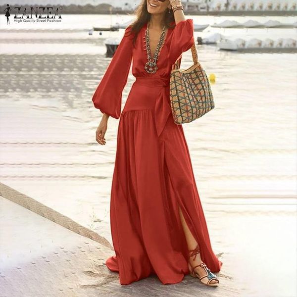 elegant deep v neck women dress long sleeve maxi sundress spring bohemian beach casual split hem party vestidos, Black;gray
elegant deep v neck women dress long sleeve maxi sundress spring bohemian beach casual split hem party vestidos, Black;gray