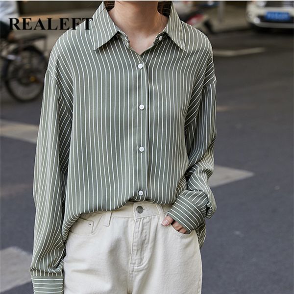 autumn fruit green striped women's shirts blouses button long sleeve office lady female loose korean 210428, White
autumn fruit green striped women's shirts blouses button long sleeve office lady female loose korean 210428, White