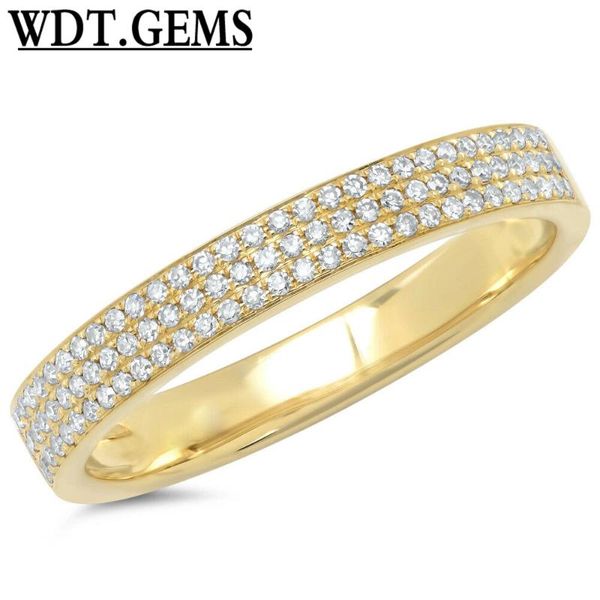 yellow gold diamond pave ring three row fine fashion womens band 0.21ct cluster rings, Golden;silver
yellow gold diamond pave ring three row fine fashion womens band 0.21ct cluster rings, Golden;silver