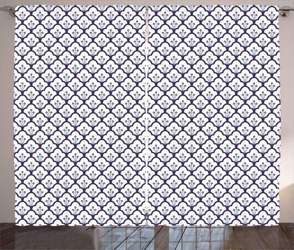 curtain & drapes dutch curtains blue toned traditional delftware pattern abstract ornamental floral scales living room bedroom window