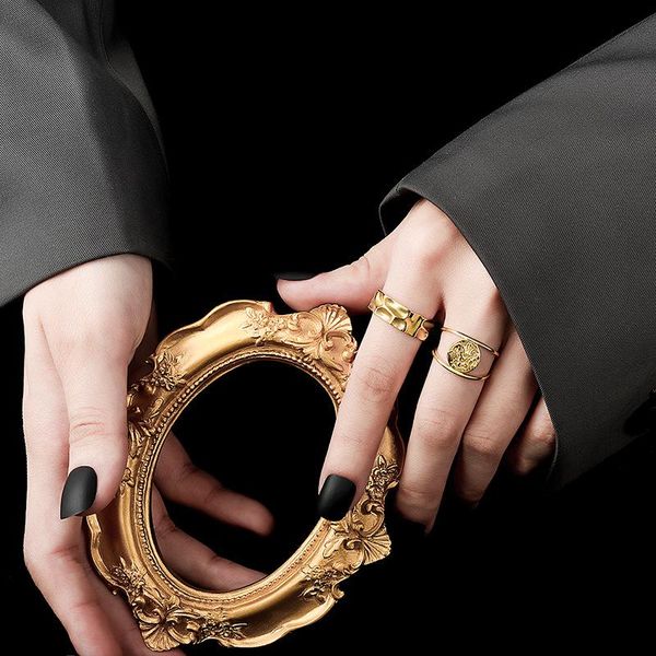 punk wide texture round irregular ring for women men minimalist gold color wave metal finger party jewelry accessories wedding rings, Slivery;golden
punk wide texture round irregular ring for women men minimalist gold color wave metal finger party jewelry accessories wedding rings, Slivery;golden