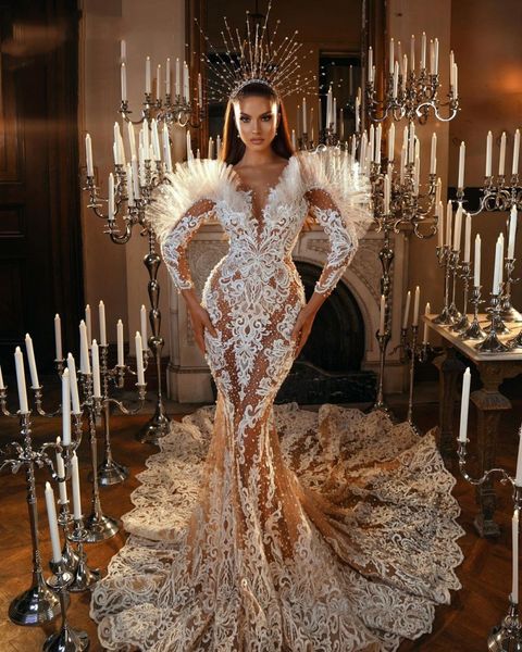 pearls lace applique wedding dresses bridal gowns 2021 arabic beaded long sleeves custom made robe de mariee, White
pearls lace applique wedding dresses bridal gowns 2021 arabic beaded long sleeves custom made robe de mariee, White