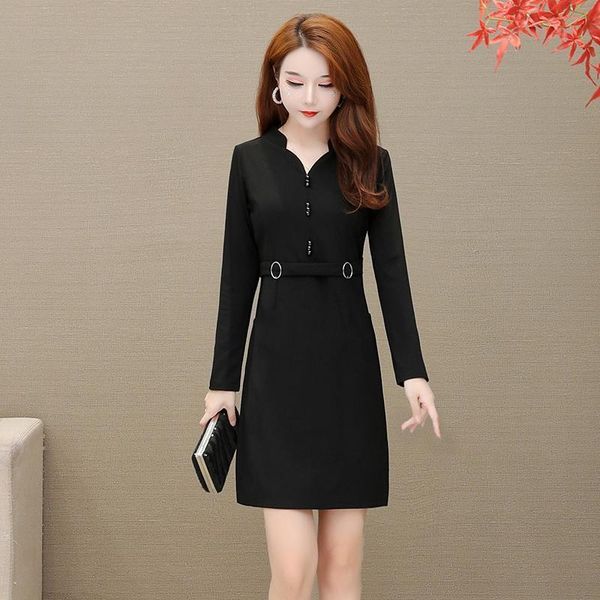 casual dresses elegant woman tight dress plus size satin spring autumn lady solid color with belt vintage, Black;gray
casual dresses elegant woman tight dress plus size satin spring autumn lady solid color with belt vintage, Black;gray