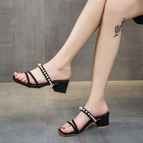 sandals 2021 female summer slippers ladies high heels square open toe slides party shoes women for, Black
sandals 2021 female summer slippers ladies high heels square open toe slides party shoes women for, Black