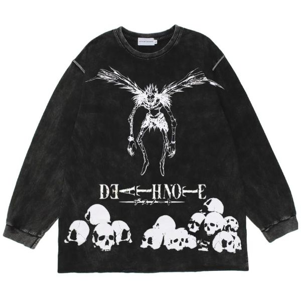 men's t-shirts death note oversize washed long sleeve tshirt streetwear harajuku vintage retro skulls graphic printed t shirt men sprin, White;black
men's t-shirts death note oversize washed long sleeve tshirt streetwear harajuku vintage retro skulls graphic printed t shirt men sprin, White;black