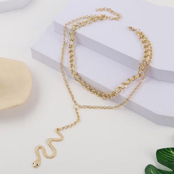 pendant necklaces women snake necklace ladies multi layered chain vintage jewelry, Silver
pendant necklaces women snake necklace ladies multi layered chain vintage jewelry, Silver