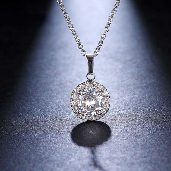 pendant necklaces luxury round stone cubic zirconia women chain necklace with in wedding party ornament jewelry, Silver
pendant necklaces luxury round stone cubic zirconia women chain necklace with in wedding party ornament jewelry, Silver