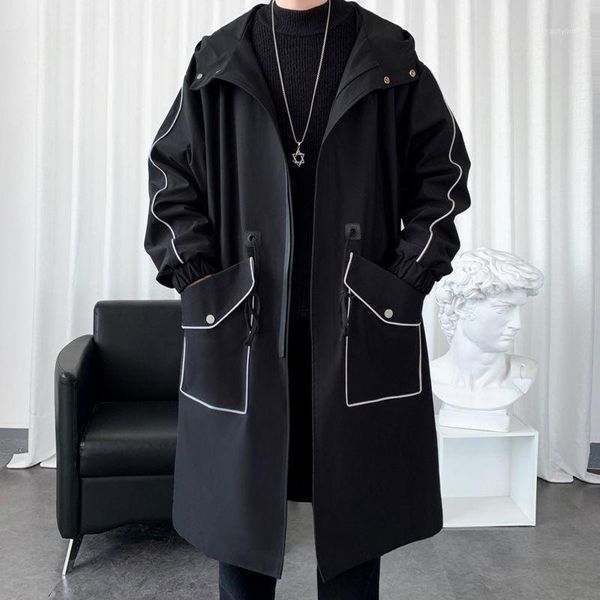 men's trench coats 2021 long windbreaker homme british style cotton overcoat loose black/white color hooded jackets -3xl, Tan;black
men's trench coats 2021 long windbreaker homme british style cotton overcoat loose black/white color hooded jackets -3xl, Tan;black
