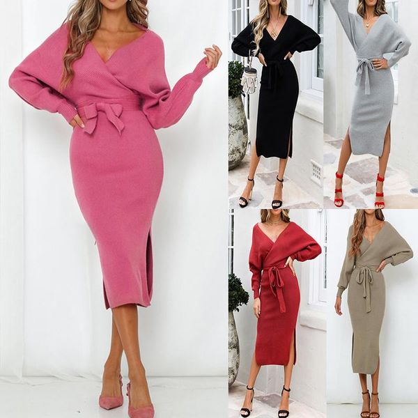 women casual autumn mid dress lady knitted pink solid shirt dresses bow belted plus size long sleeve summer 2021 vestidos, Black;gray
women casual autumn mid dress lady knitted pink solid shirt dresses bow belted plus size long sleeve summer 2021 vestidos, Black;gray