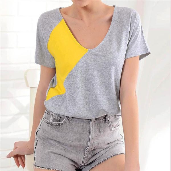 women blouses 2021 casual patchwork slim short sleeve shirt ladies plus size basic tee blusas leisure simple women's & shirts, White
women blouses 2021 casual patchwork slim short sleeve shirt ladies plus size basic tee blusas leisure simple women's & shirts, White