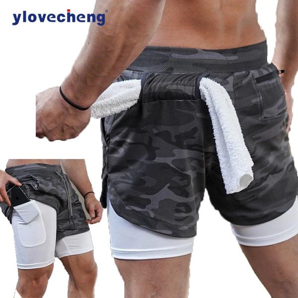 men's shorts running sports training quick-drying breathable double-layer fitness pants two-in-one, White;black
men's shorts running sports training quick-drying breathable double-layer fitness pants two-in-one, White;black