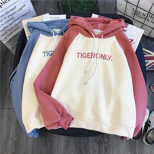 women's hoodies & sweatshirts tigeronly letter embroidery cute women print patchwork hoody simple loose korean style streetwear, Black
women's hoodies & sweatshirts tigeronly letter embroidery cute women print patchwork hoody simple loose korean style streetwear, Black