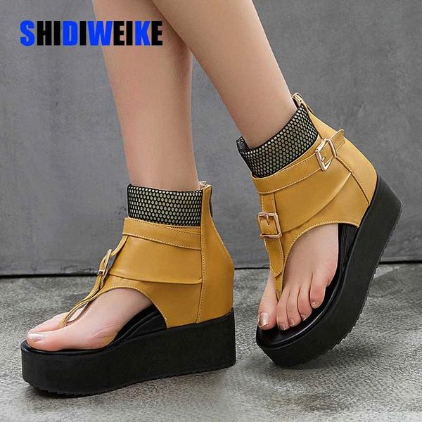 fashion women platform sandals summer wedges shoes woman high leather gladiator sandals flip flops sandalias mujer q2um#, Black
fashion women platform sandals summer wedges shoes woman high leather gladiator sandals flip flops sandalias mujer q2um#, Black
