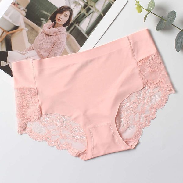 women's traceless lace underwear women's ice silk medium waist cotton crotch large size comfortable triangle pants, Black;pink
women's traceless lace underwear women's ice silk medium waist cotton crotch large size comfortable triangle pants, Black;pink