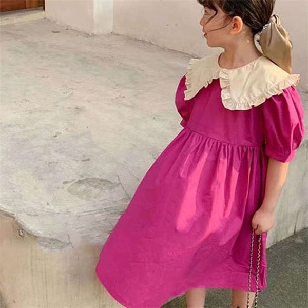 summer girls dress sweet style big lapel puff sleeve princess baby kids clothes children's clothing 210625, Red;yellow 
summer girls dress sweet style big lapel puff sleeve princess baby kids clothes children's clothing 210625, Red;yellow