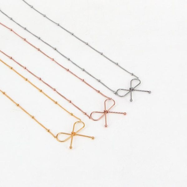 pendant necklaces crossed line necklace for women punk jewelly gold color beaded chains stainless steel no fade accessories wedding, Silver
pendant necklaces crossed line necklace for women punk jewelly gold color beaded chains stainless steel no fade accessories wedding, Silver