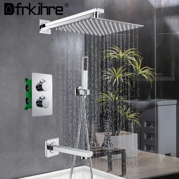 chrome thermostatic concealed rainfall shower faucet bathroom wall mount set dual handle brass with tub spout mixer tap sets
chrome thermostatic concealed rainfall shower faucet bathroom wall mount set dual handle brass with tub spout mixer tap sets