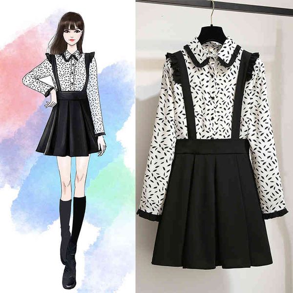 women's tracksuits two piece suit women suspender skirt mini retro girl ruffles skater pleated short + sweet chiffon blouse kk5m, Gray
women's tracksuits two piece suit women suspender skirt mini retro girl ruffles skater pleated short + sweet chiffon blouse kk5m, Gray