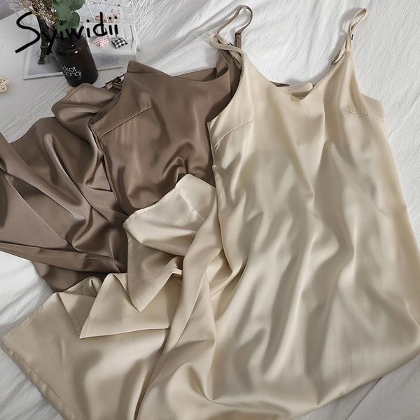 casual dresses syiwidii satin silk women spaghetti strap backless a-line black khaki party dress 2021 summer french midi sundress, Black;gray
casual dresses syiwidii satin silk women spaghetti strap backless a-line black khaki party dress 2021 summer french midi sundress, Black;gray