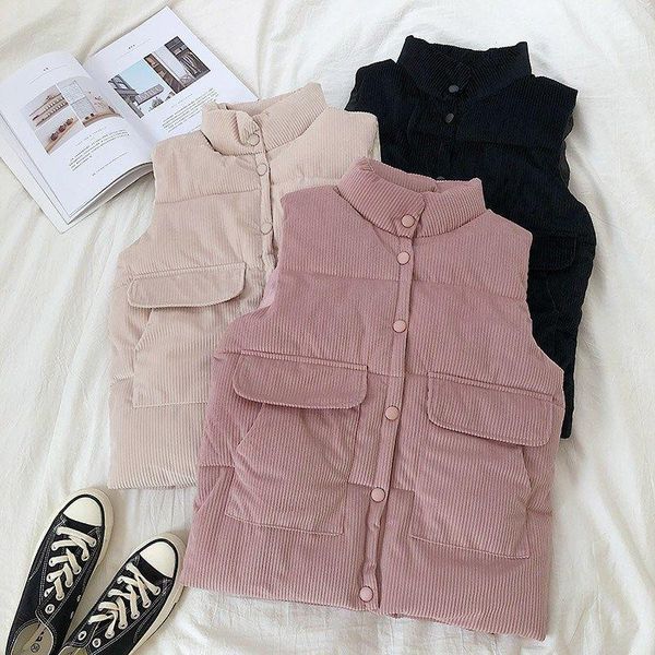 women's vests sleeveless vest jacket winter warm plus size 2xl corduroy button collar harajuku solid outerwear 2021, Black;white
women's vests sleeveless vest jacket winter warm plus size 2xl corduroy button collar harajuku solid outerwear 2021, Black;white