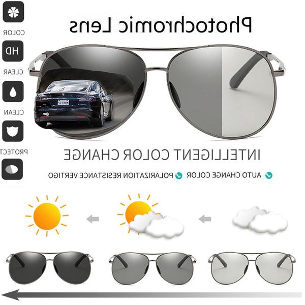 Polarized Photochromic Sunglasses Chameleon Glasses Square Sun Glasses Discoloration Eyewear Anti Glare UV400 Driving Goggles Glasses wholesale, White;black
Polarized Photochromic Sunglasses Chameleon Glasses Square Sun Glasses Discoloration Eyewear Anti Glare UV400 Driving Goggles Glasses wholesale, White;black