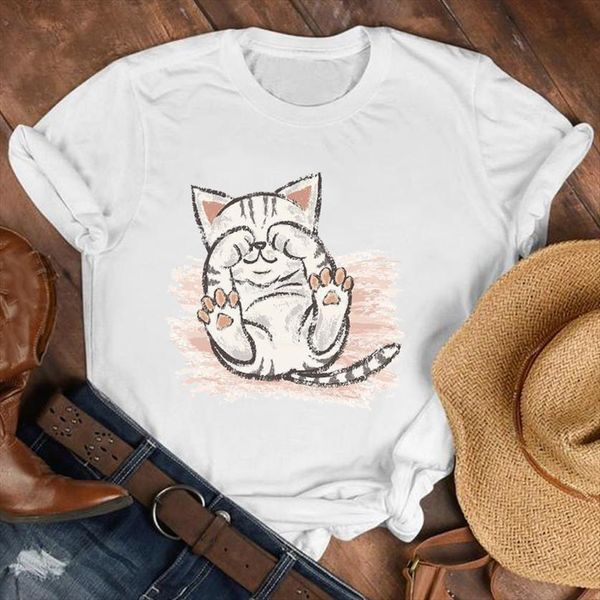 cat kawaii 90s women short sleeve girl cartoon clothes tee womens female print t graphic, White
cat kawaii 90s women short sleeve girl cartoon clothes tee womens female print t graphic, White