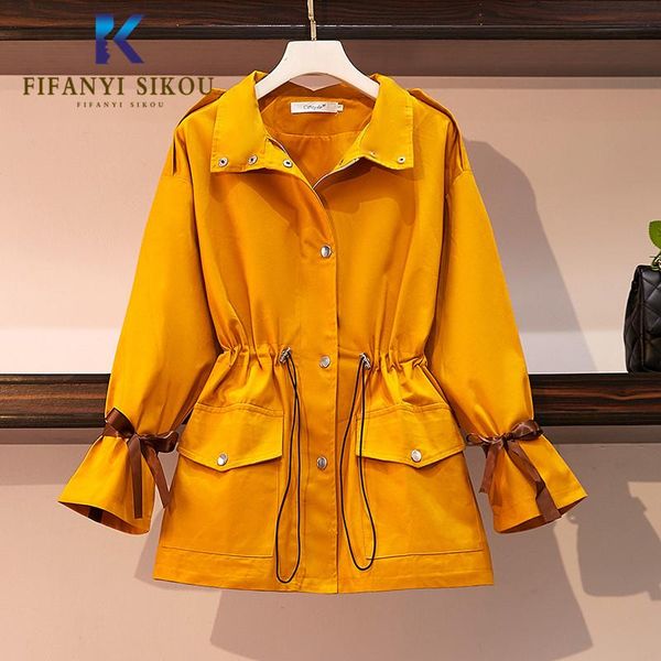 women's jackets spring autumn women jacket windbreaker fashion bow long sleeve casual female loose plus size coat, Black;brown
women's jackets spring autumn women jacket windbreaker fashion bow long sleeve casual female loose plus size coat, Black;brown