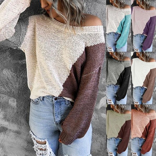 women's sweaters sweater knitting autumn winter irregular color blocking off shoulder knitted pullover 2021 long sleeve, White;black
women's sweaters sweater knitting autumn winter irregular color blocking off shoulder knitted pullover 2021 long sleeve, White;black
