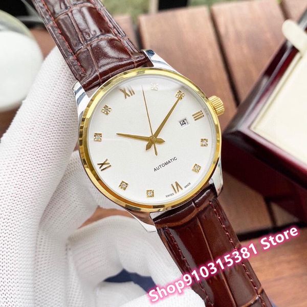 wristwatches business men automatic mechanical watches classic rose gold rome number watch stainless steel date clock brown leather 40mm, Slivery;brown
wristwatches business men automatic mechanical watches classic rose gold rome number watch stainless steel date clock brown leather 40mm, Slivery;brown