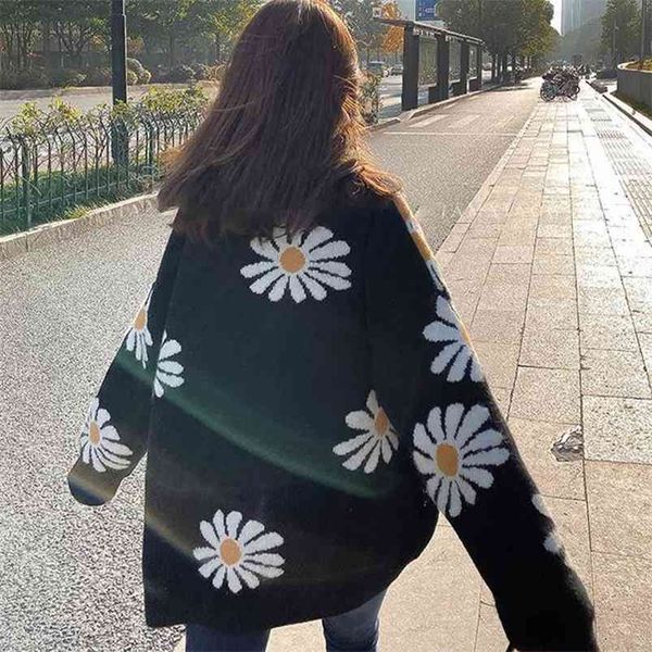 daisy knitted cardigans sweater women vintage outfit female casual oversized jumper autumn winter 210427, White;black
daisy knitted cardigans sweater women vintage outfit female casual oversized jumper autumn winter 210427, White;black