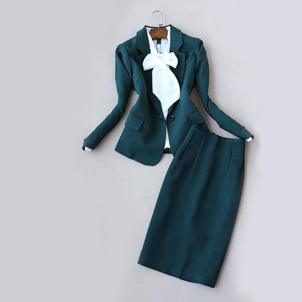 two piece dress office lady business casual one button suit blazer skirt set elegant green jacket + bud, White
two piece dress office lady business casual one button suit blazer skirt set elegant green jacket + bud, White