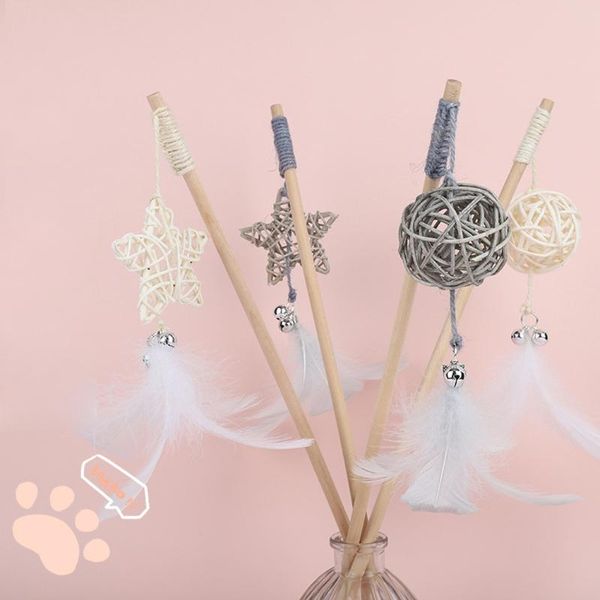 cat toys pet teaser feather star rattan ball catcher stick interactive with mini bell for cats kitten
cat toys pet teaser feather star rattan ball catcher stick interactive with mini bell for cats kitten