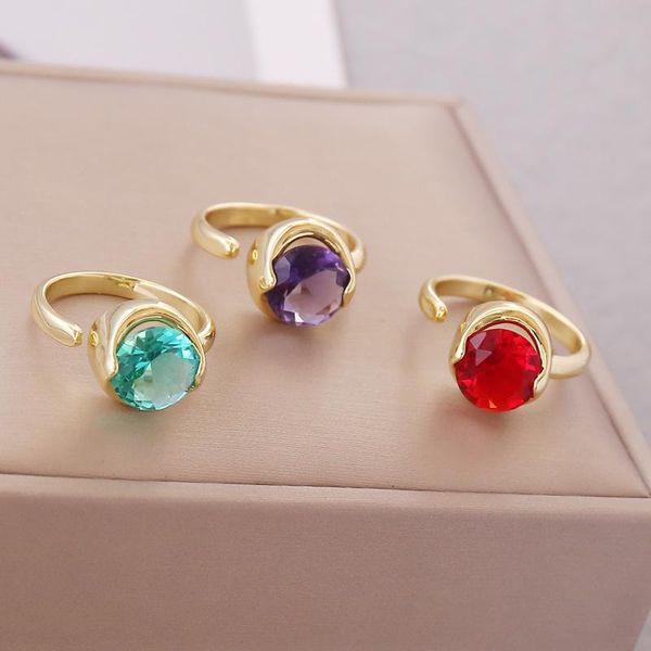 cluster rings faceted copper inlaid zircon ring multicolor opening adjustable simple fashion design jewely for women anniversary or holiday, Golden;silver
cluster rings faceted copper inlaid zircon ring multicolor opening adjustable simple fashion design jewely for women anniversary or holiday, Golden;silver