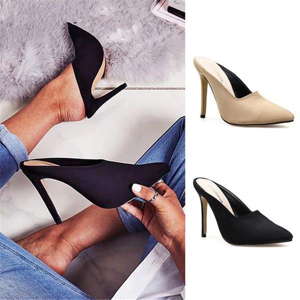 slippers woman pointed toe high heel dress summer fashion slip on thin heels slides women mules black size 35-40
slippers woman pointed toe high heel dress summer fashion slip on thin heels slides women mules black size 35-40