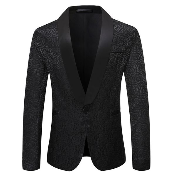 men's suits & blazers men shawl lapel jacket jacquard business banquet groom stage wedding singer host black dancer, White;black
men's suits & blazers men shawl lapel jacket jacquard business banquet groom stage wedding singer host black dancer, White;black