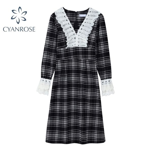 knit v neck design dresses women plaid retro elegant frocks high waist korean spring long sleeve ins dress mujer 210515, Black;gray
knit v neck design dresses women plaid retro elegant frocks high waist korean spring long sleeve ins dress mujer 210515, Black;gray