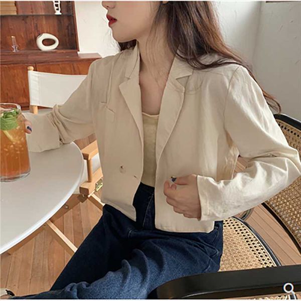women's trench coats 2021 spring and autumn summer solid color double-breasted short long-sleeved suit jacket women, Tan;black
women's trench coats 2021 spring and autumn summer solid color double-breasted short long-sleeved suit jacket women, Tan;black